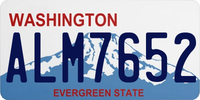 WA license plate ALM7652