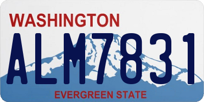 WA license plate ALM7831