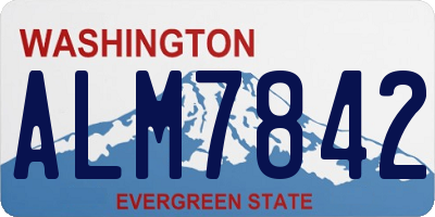 WA license plate ALM7842