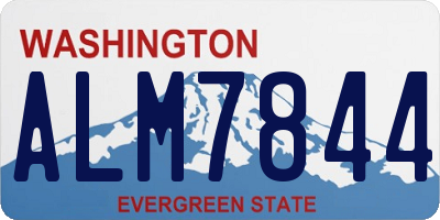 WA license plate ALM7844