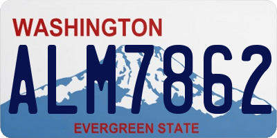 WA license plate ALM7862