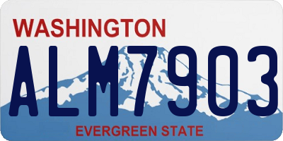 WA license plate ALM7903