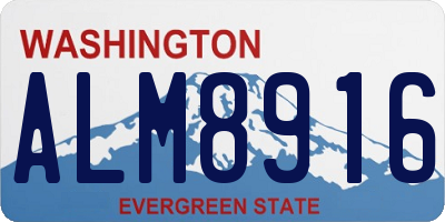 WA license plate ALM8916