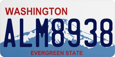 WA license plate ALM8938