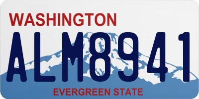 WA license plate ALM8941