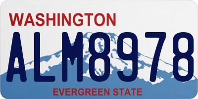 WA license plate ALM8978