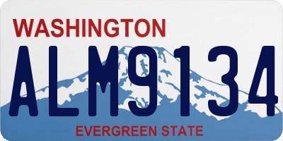 WA license plate ALM9134