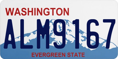 WA license plate ALM9167
