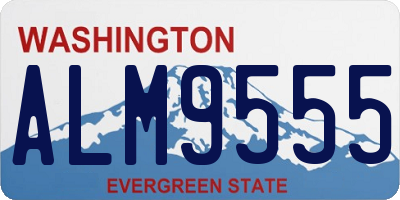 WA license plate ALM9555