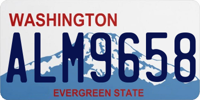 WA license plate ALM9658