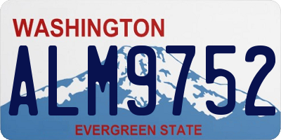WA license plate ALM9752