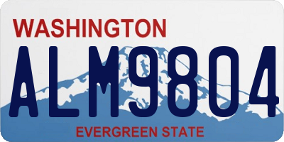 WA license plate ALM9804
