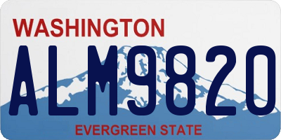 WA license plate ALM9820