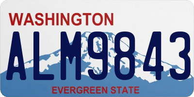 WA license plate ALM9843