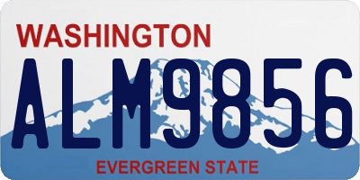 WA license plate ALM9856
