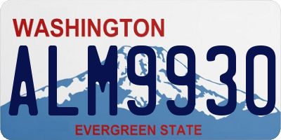 WA license plate ALM9930