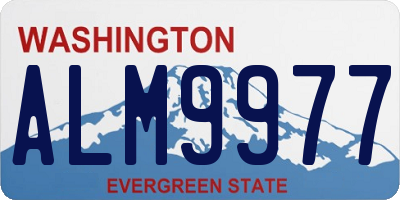 WA license plate ALM9977