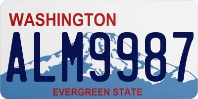 WA license plate ALM9987