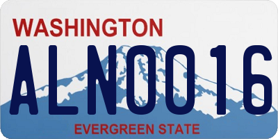 WA license plate ALN0016