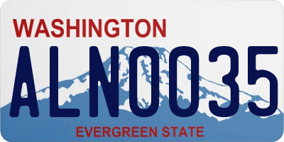 WA license plate ALN0035