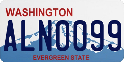 WA license plate ALN0099