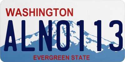WA license plate ALN0113