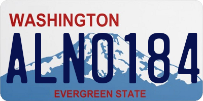 WA license plate ALN0184