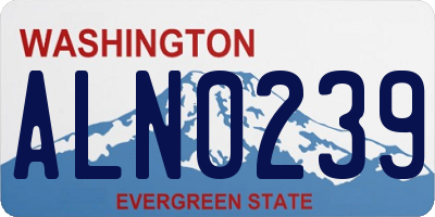WA license plate ALN0239
