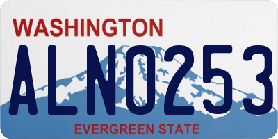 WA license plate ALN0253