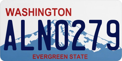 WA license plate ALN0279