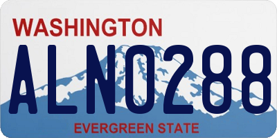 WA license plate ALN0288