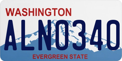 WA license plate ALN0340