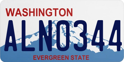 WA license plate ALN0344
