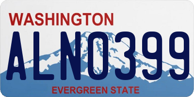 WA license plate ALN0399