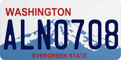 WA license plate ALN0708
