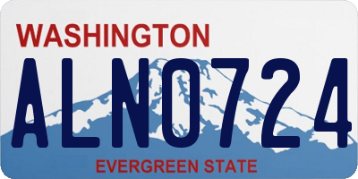 WA license plate ALN0724