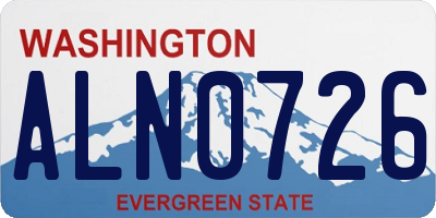 WA license plate ALN0726