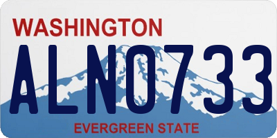 WA license plate ALN0733