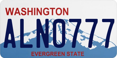 WA license plate ALN0777