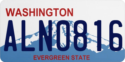 WA license plate ALN0816