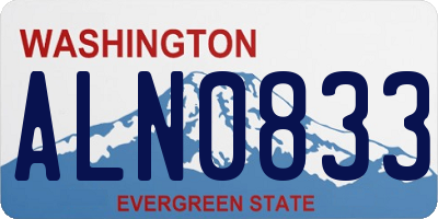 WA license plate ALN0833