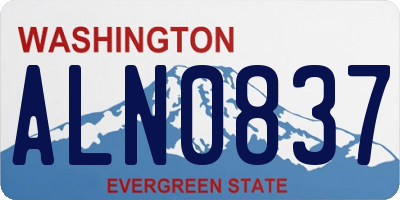 WA license plate ALN0837