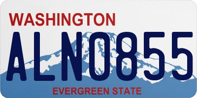 WA license plate ALN0855