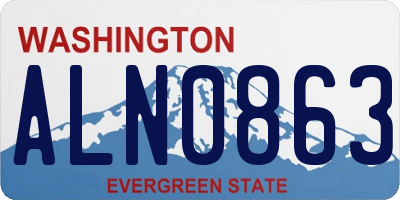 WA license plate ALN0863