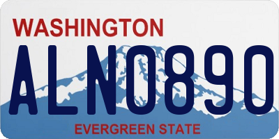 WA license plate ALN0890
