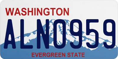 WA license plate ALN0959