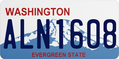 WA license plate ALN1608