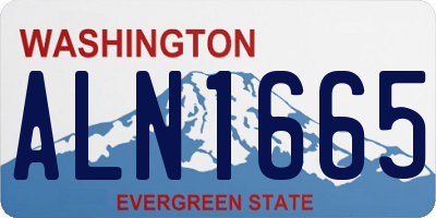 WA license plate ALN1665
