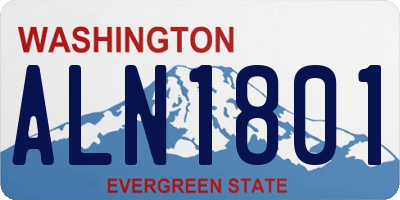 WA license plate ALN1801