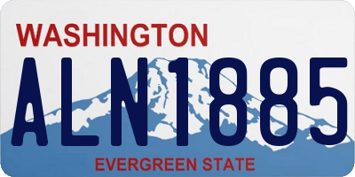 WA license plate ALN1885
